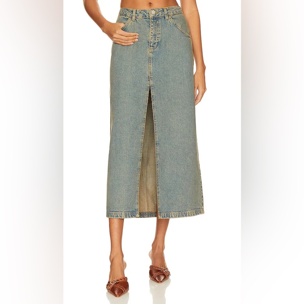 Miaou Rowan Wash Denim Maxi Skirt - Picture 4 of 6